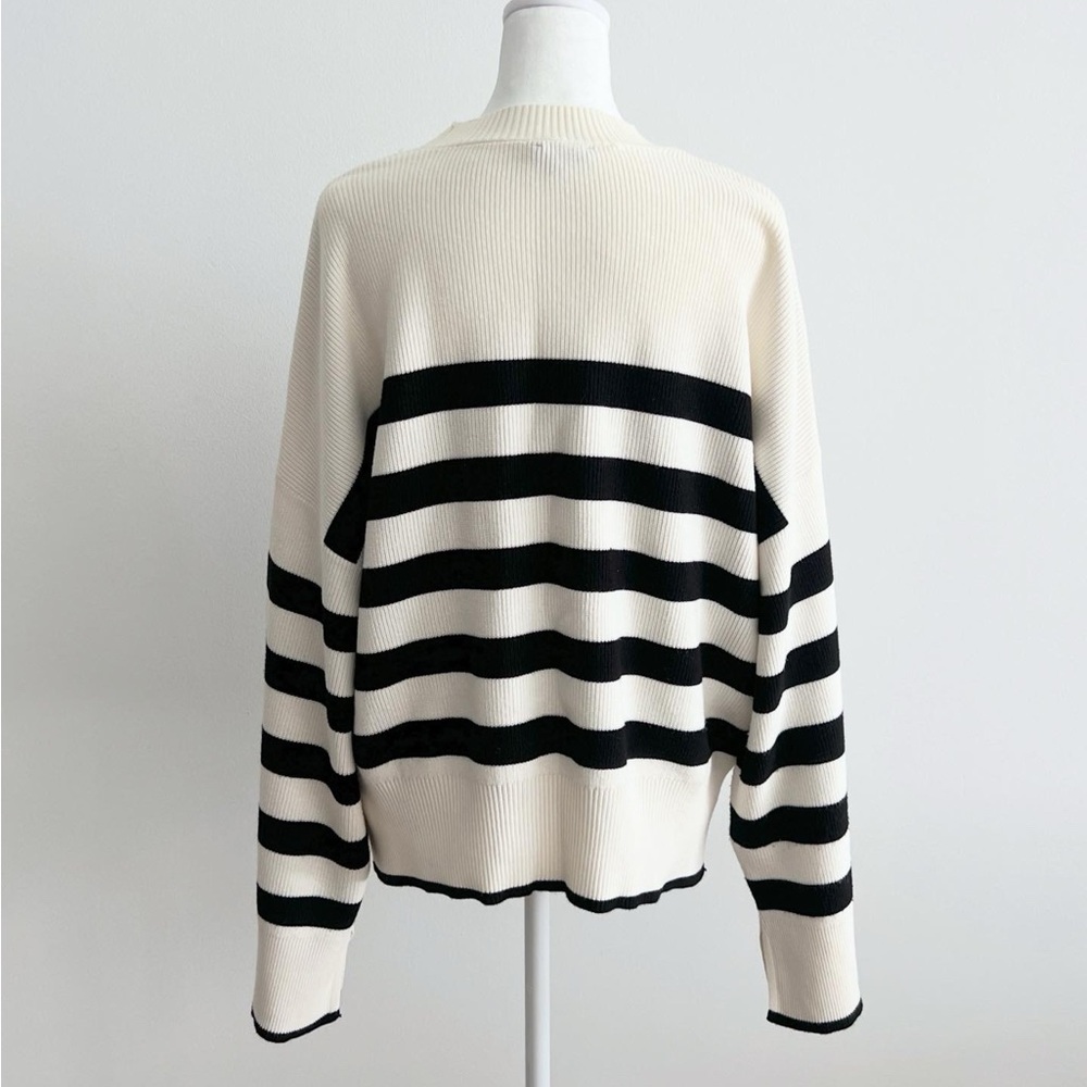 Dynamite Black and White Striped Sweater - Picture 3 of 4